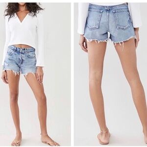 MOUSSY VINTAGE Blue Denim Cut-Off Shorts - Made in Japan -
